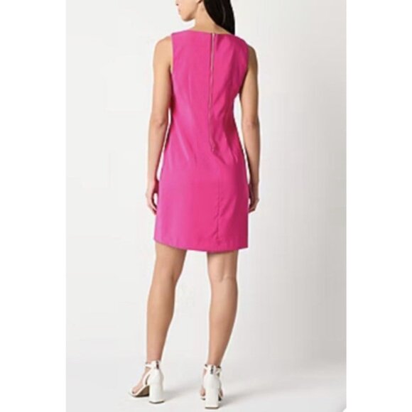 Alyx Women's Fuchsia Sleeveless Sheath Dress Size 10 Polyester NWT - Picture 2 of 10